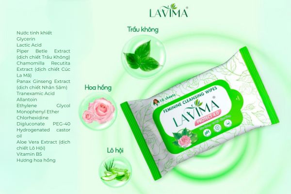 Protect 4.0 Gói/10 Miếng Lavima Khăn Ướt Phụ Khoa