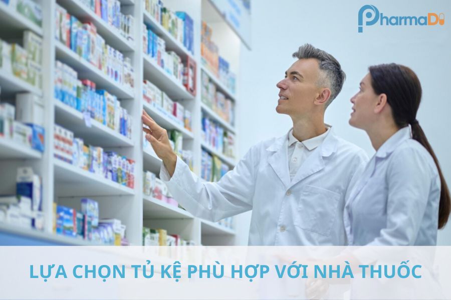 Lựa chọn tủ, kệ phù hợp diện tích của quầy thuốc