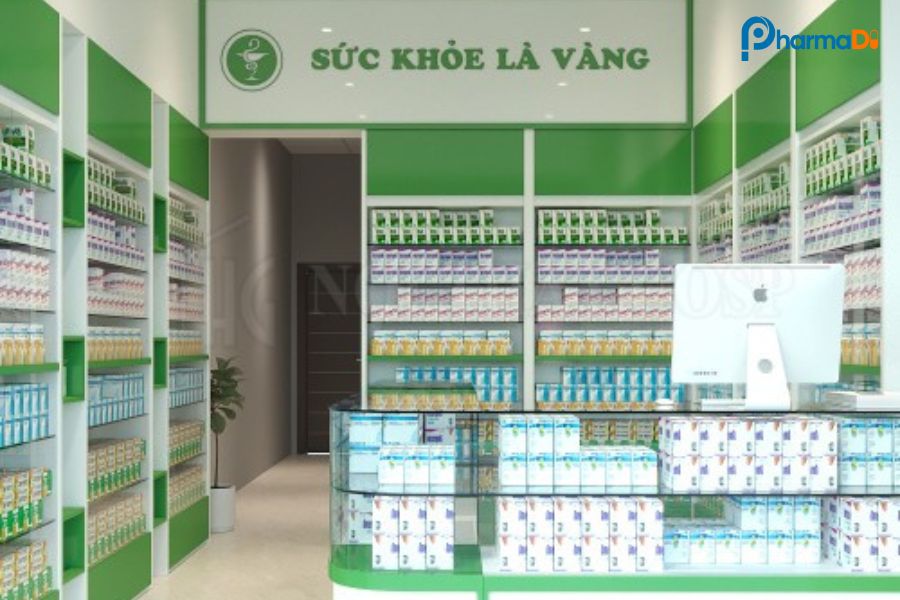 Mẫu thiết kế nhà thuốc cho diện tích nhỏ 01