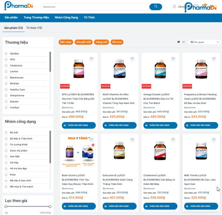 PharmaDi - Phân Phối sỉ Blackmore Úc nhập khẩu chính hãng