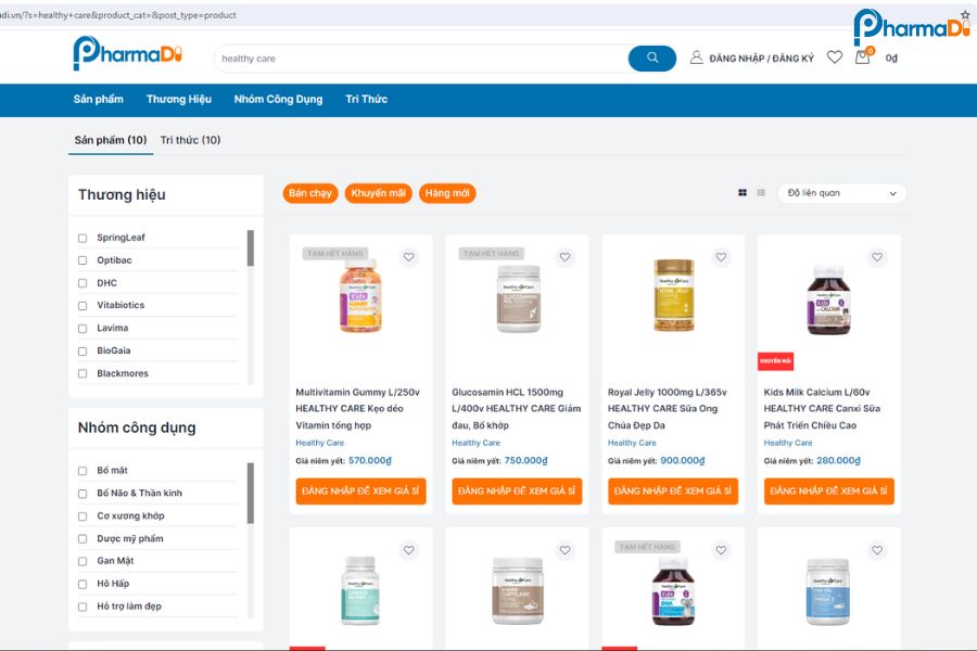 PharmaDi - Địa chỉ phân phối Healthy Care Úc chính hãng, chất lượng