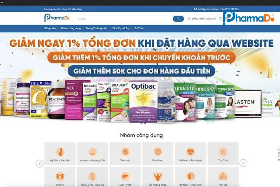 PharmaDi - Nhà cung cấp TPCN nội ngoại nhập chính hãng cho nhà thuốc