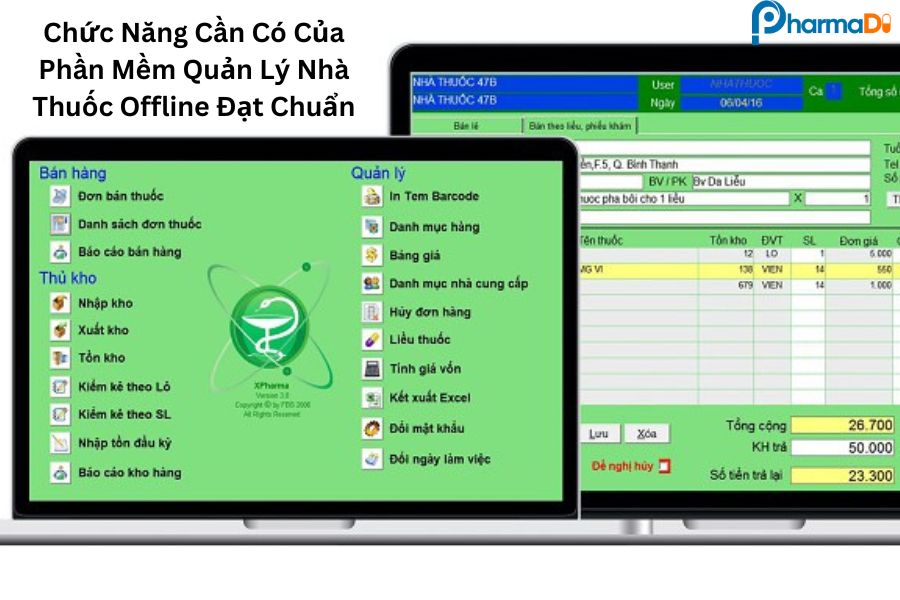 Chức năng cần có của phần mềm quản lý nhà thuốc offline đạt chuẩn