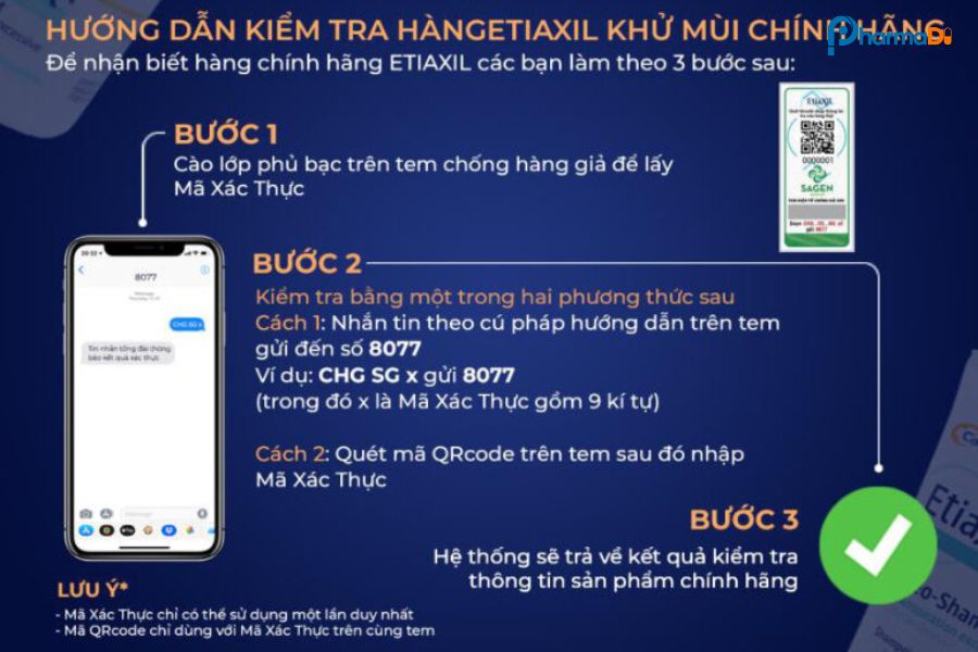 Hướng dẫn kiểm tra hàng chính hãng Etiaxil