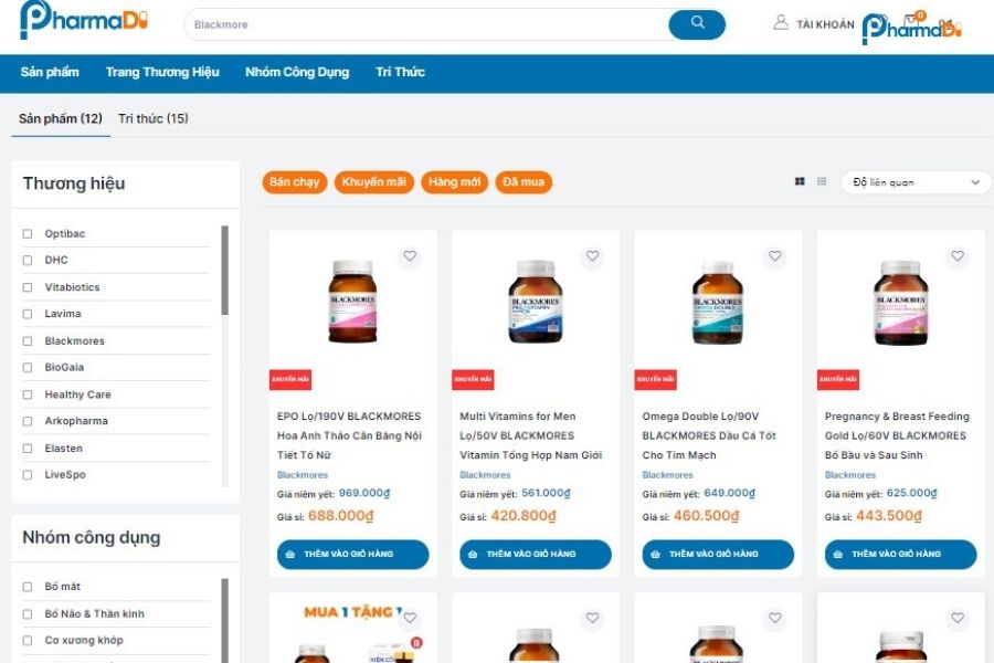 Pharmadi - Đơn vị uy tín phân phối Blackmore Úc chính hãng