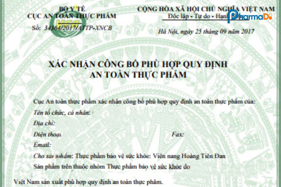 Giấy chứng nhận công bố sản phẩm