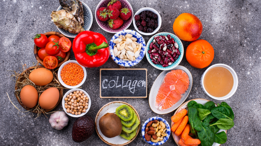 Collagen có mặt trong nhiều loại thực phẩm,tập trung ở các bộ phận như da, xương và sụn