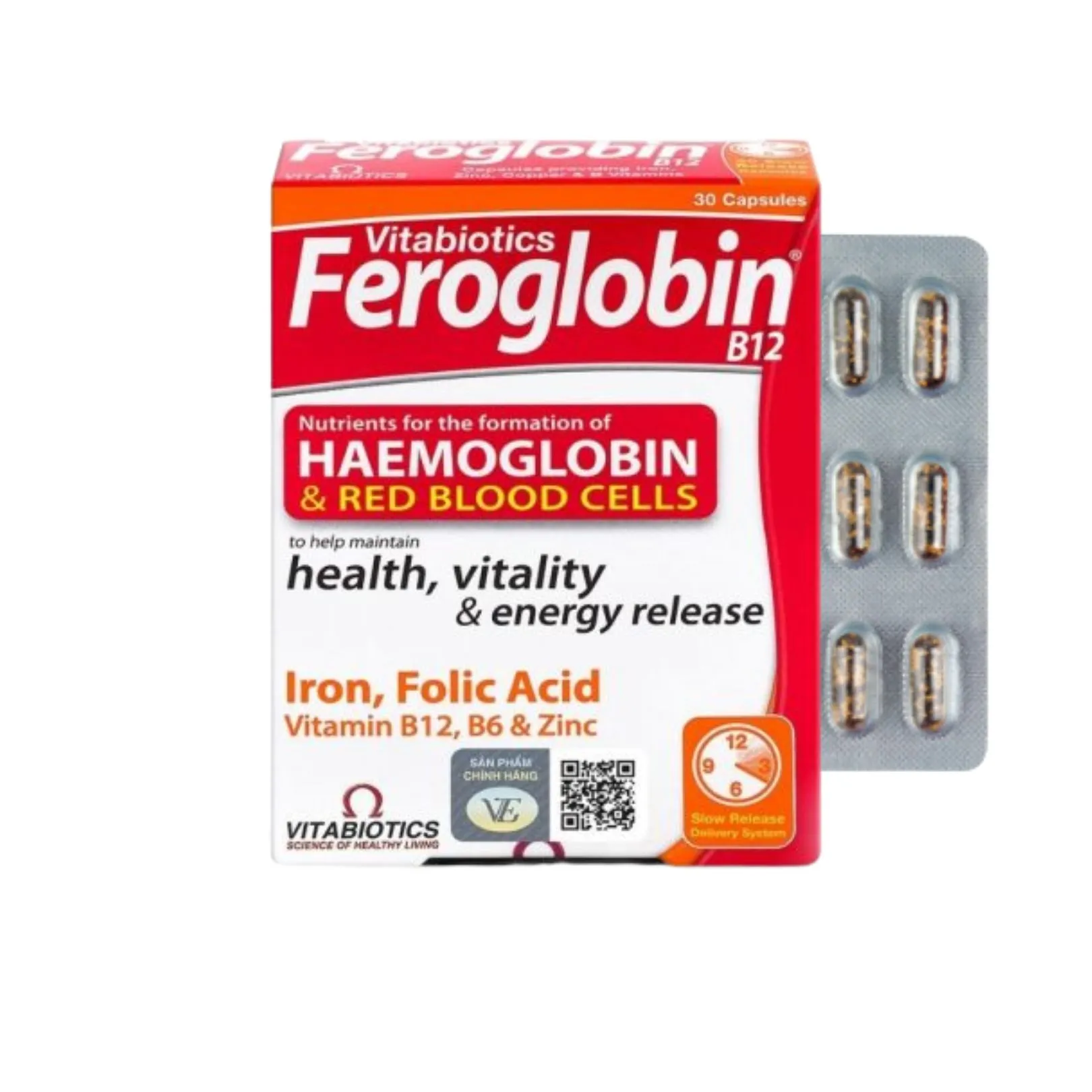 Feroglobin Capsule H/30v VITABIOTICS Viên Bổ Máu Người Lớn và Bầu (VEpharma)