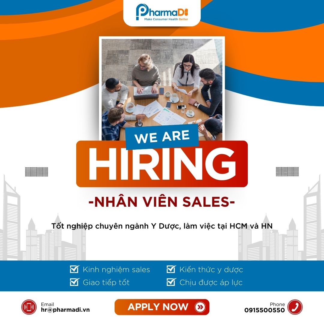 [Full-time] Tuyển dụng nhân viên sales ngành Dược