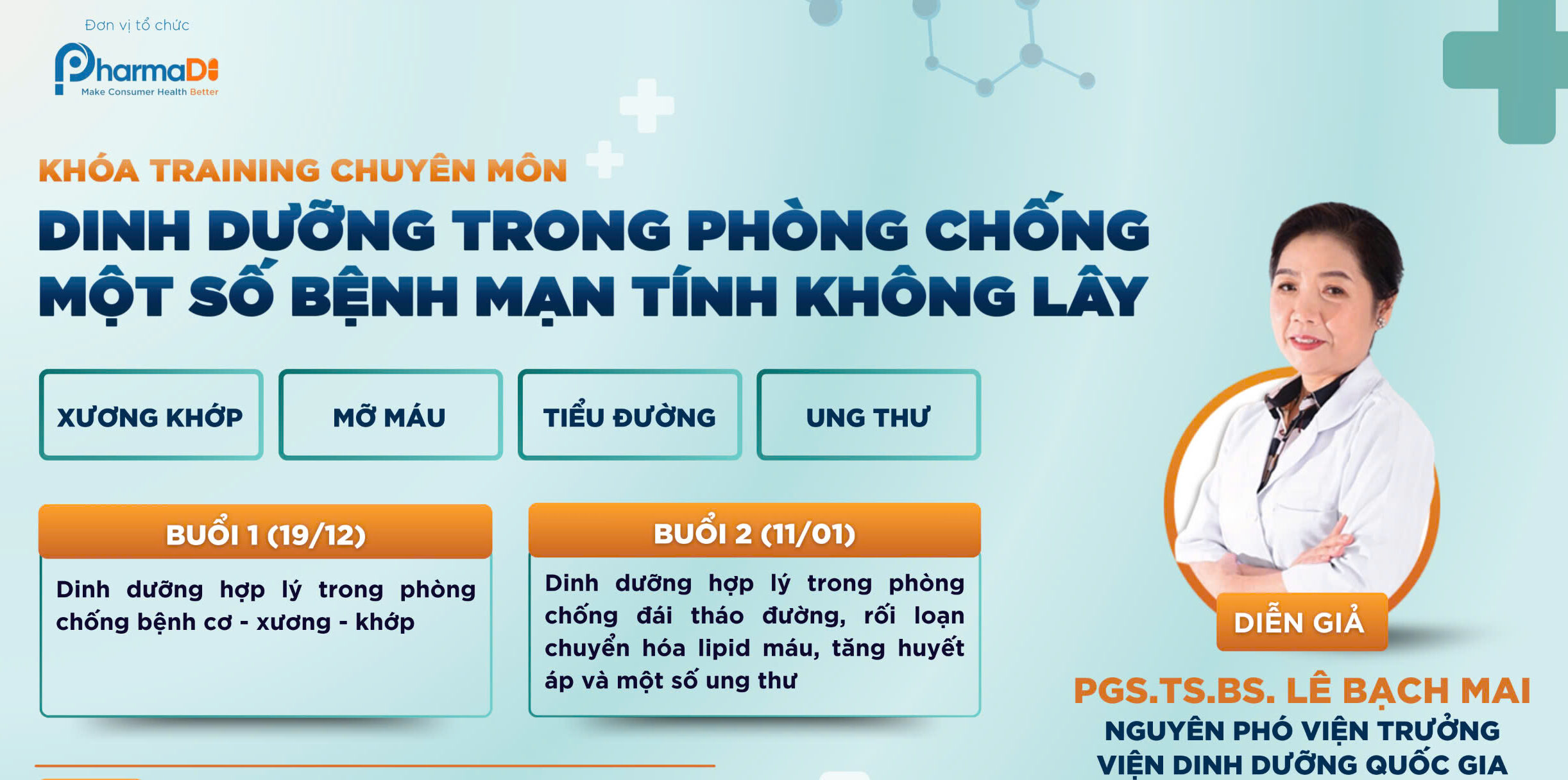 Khoá training chuyên môn: Dinh dưỡng trong phòng chống một số bệnh mạn tính không lây