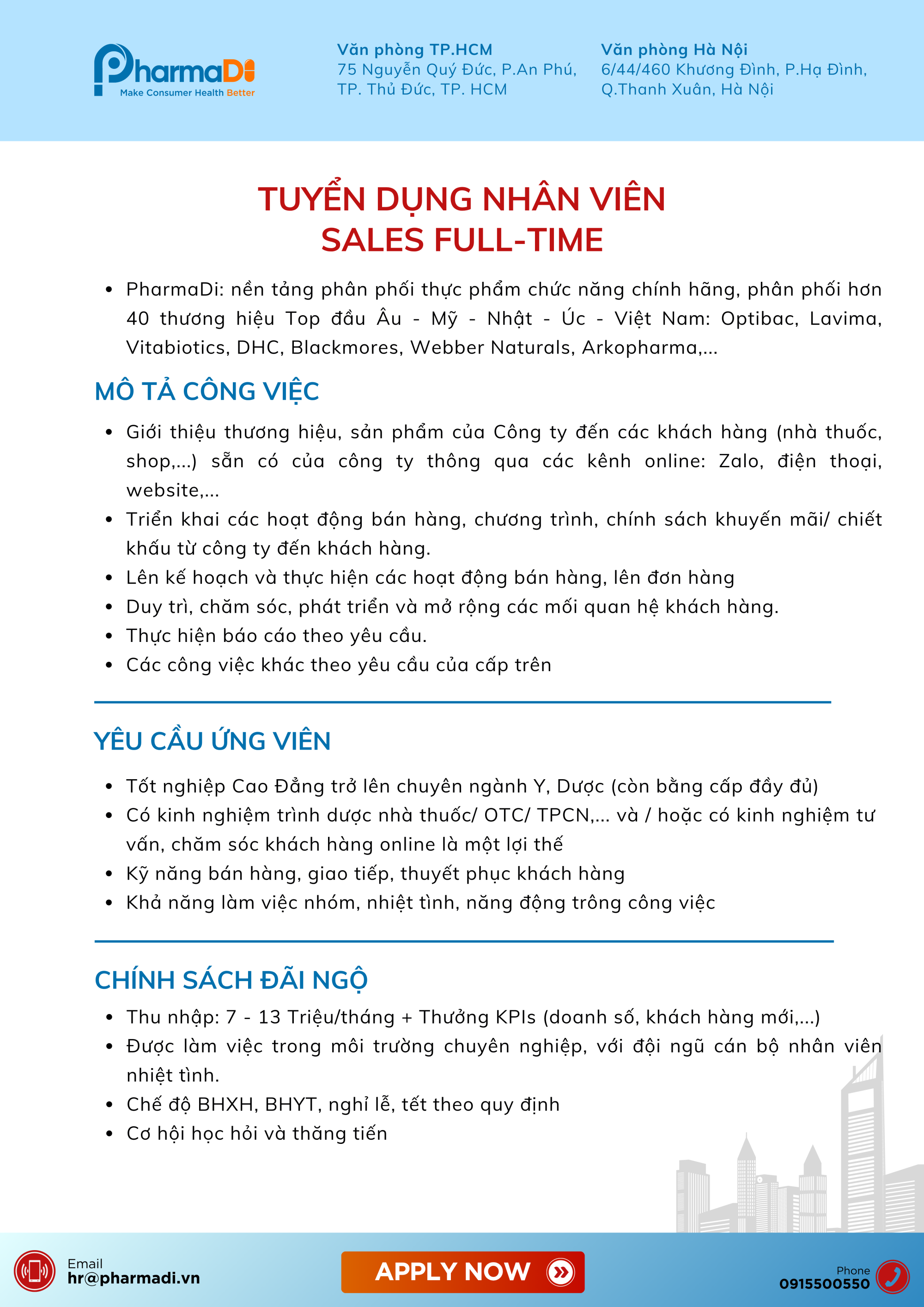 [Tuyển dụng] Sales Intern & Nhân viên Sales full-time