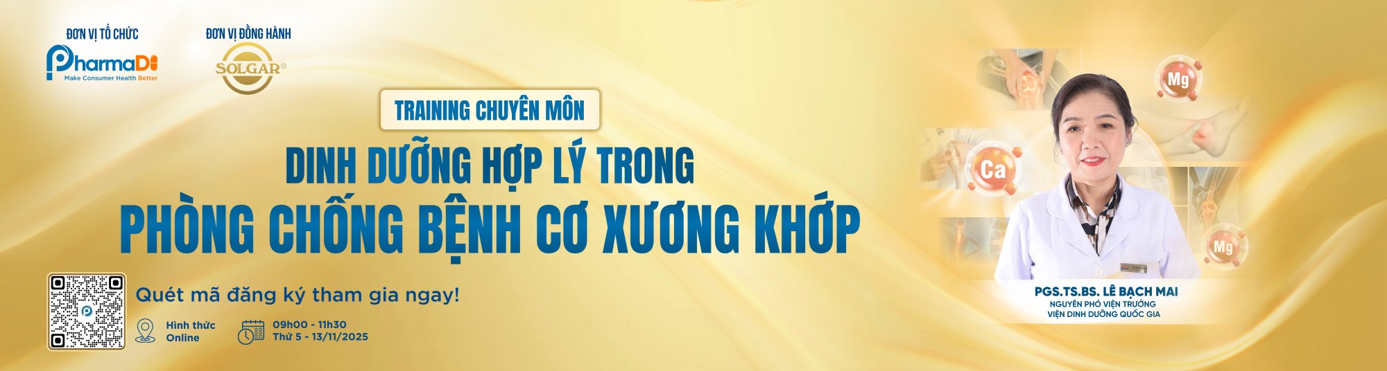 ĐĂNG KÝ WEBINAR CHUYÊN MÔN “DINH DƯỠNG HỢP LÝ TRONG PHÒNG CHỐNG BỆNH CƠ XƯƠNG KHỚP”