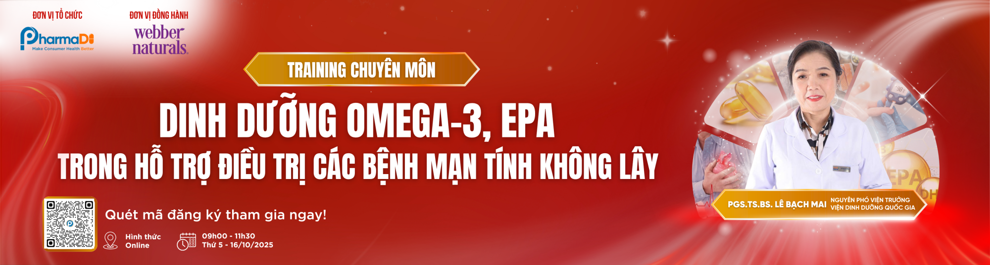 ĐĂNG KÝ WEBINAR CHUYÊN MÔN “DINH DƯỠNG OMEGA-3, EPA TRONG HỖ TRỢ ĐIỀU TRỊ CÁC BỆNH MẠN TÍNH KHÔNG LÂY”