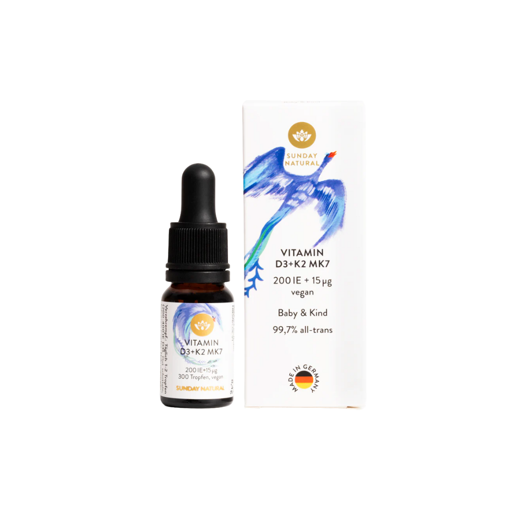 Vitamin D3 K2 MK7 200IU/15µg Baby & Kind (Lanolin) L/10ml SUNDAY NATURALS Hỗ trợ xương răng cho trẻ 0+