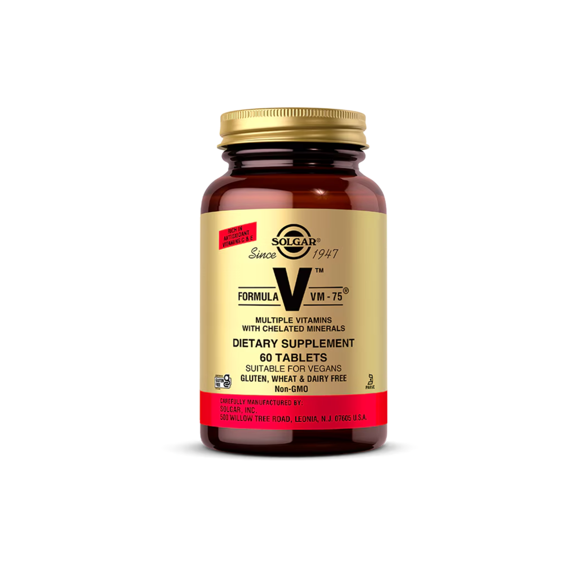 Formula VM-75® Tablets L/60v SOLGAR Vitamin tổng hợp liều cao, tăng năng lượng, sức khỏe