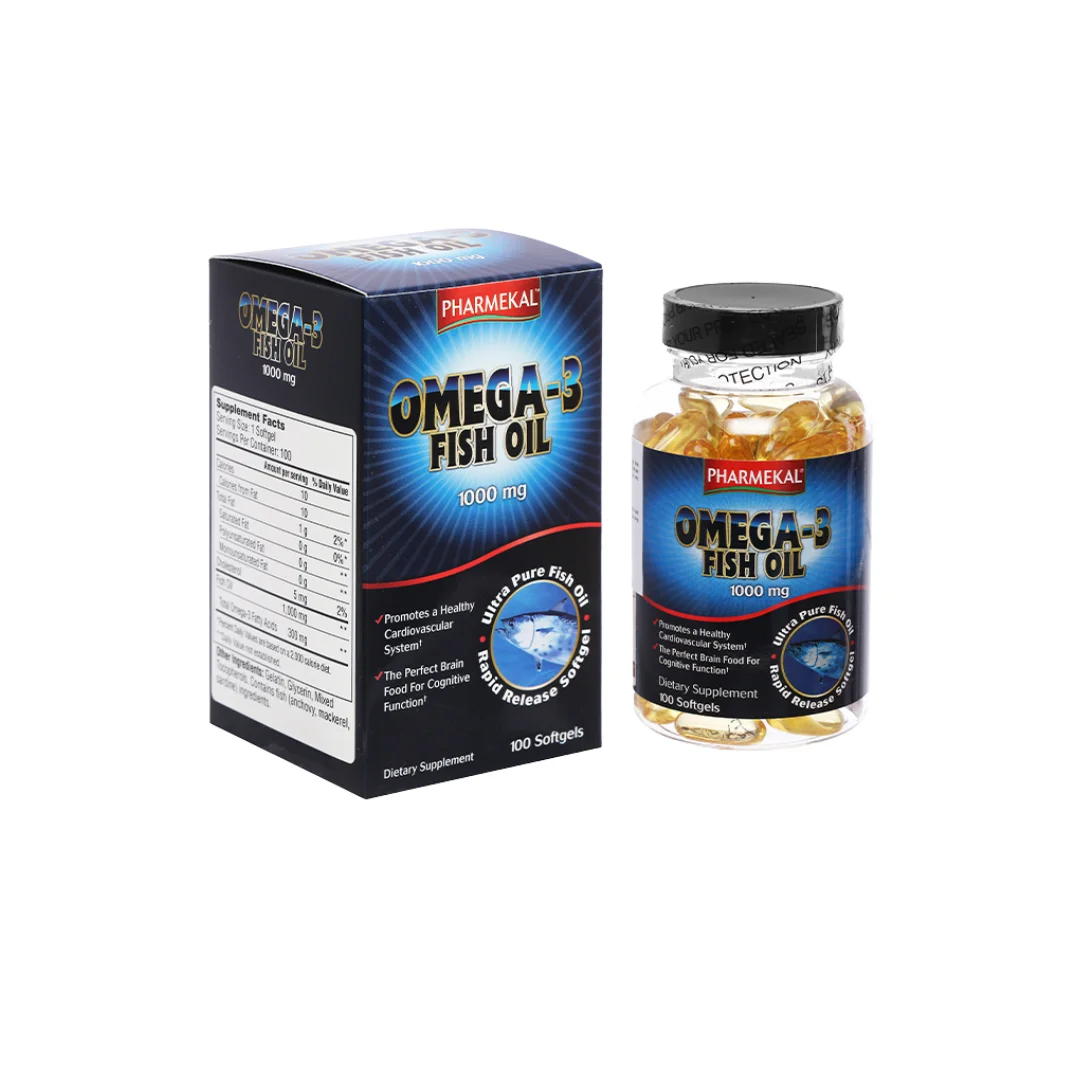 Omega 3 Fish Oil 1000mg L/100V PHARMEKAL Hỗ trợ sức khoẻ tim mạch, phát triển trí não.